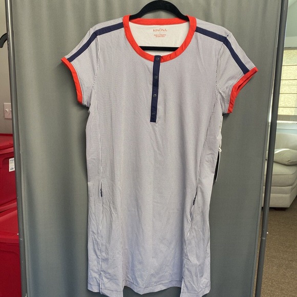 KINONA APPROACH SHOT SHORTSLEEVE GOLF DRESS - WORKIN IT STRIPE (b34.5) - Picture 6 of 8